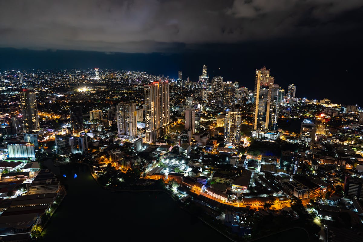 Colombo cityscape with colonial architecture and modern skyline