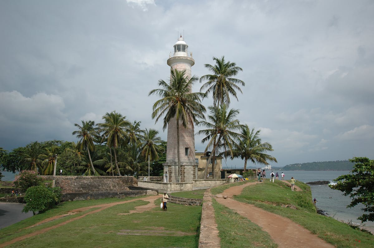 Historic Galle Fort ramparts overlooking the turquoise Indian Ocean