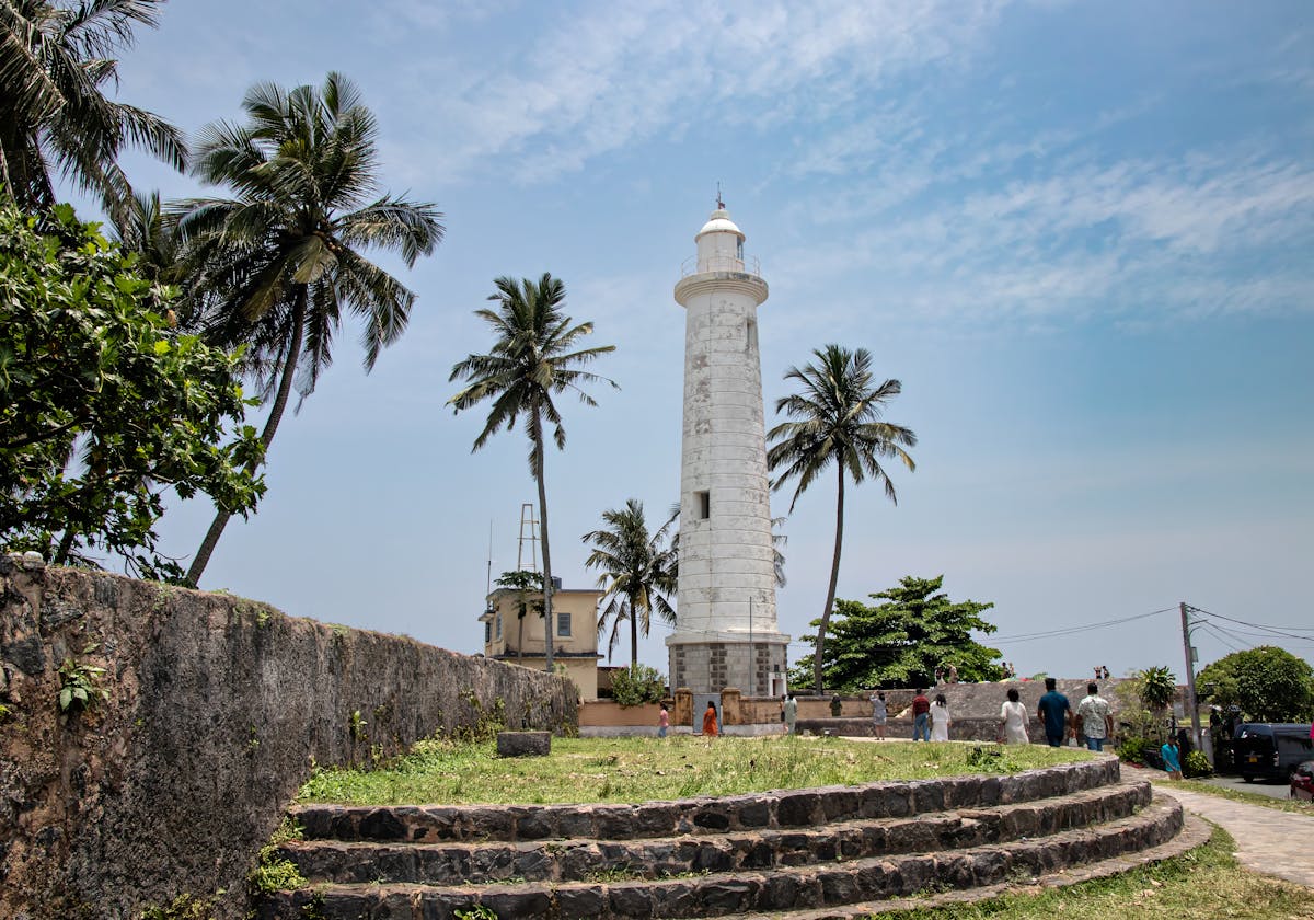 Charming colonial street inside Galle Fort with boutique shops