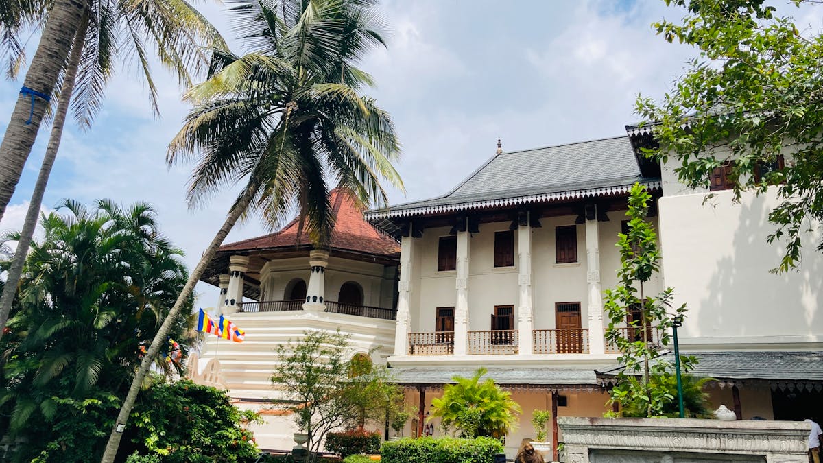 Sacred Temple of the Tooth Relic with ornate architecture in Kandy
