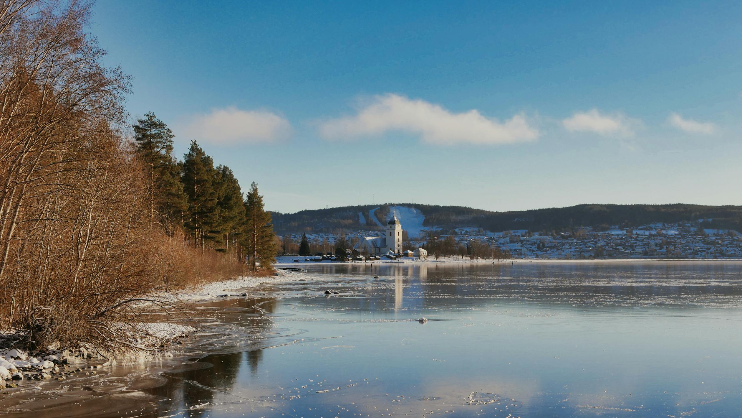 Winter scene in Rattvik, Dalarna County, Sweden