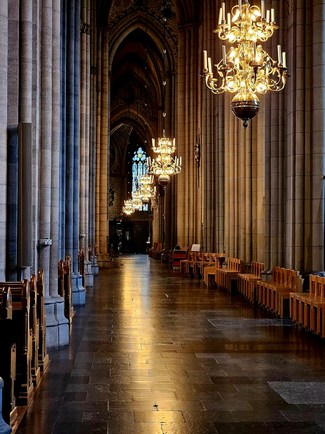 The majestic interior of a Scandinavian cathedral