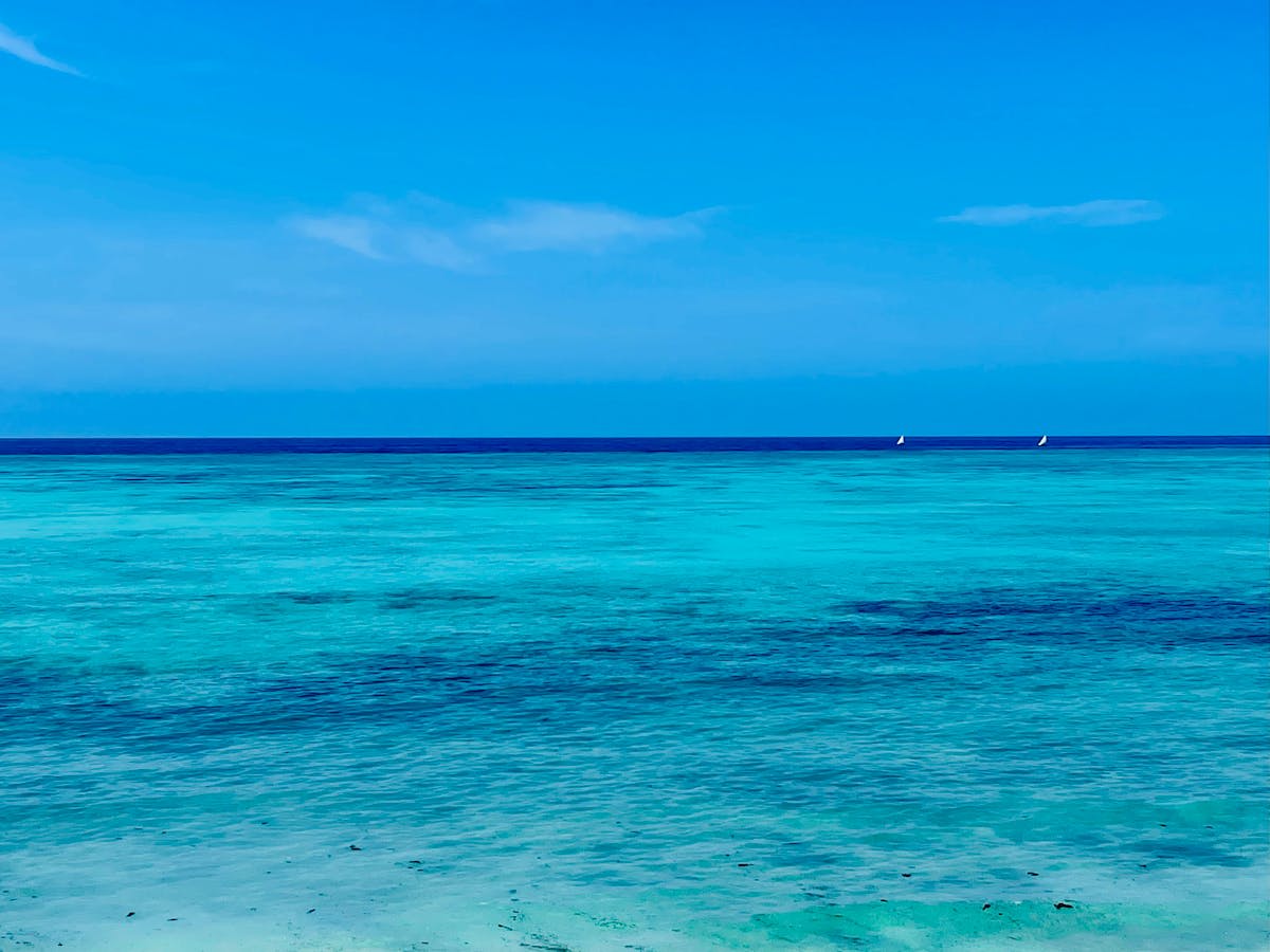 Turquoise water and white sand on Zanzibar's coast
