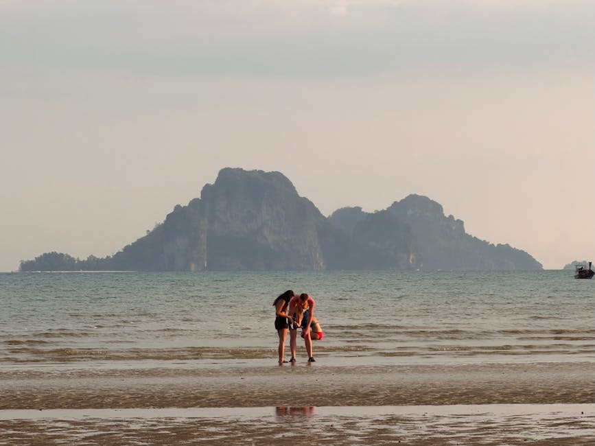 Dramatic sunset over the Andaman Sea from Koh Lanta's western beach