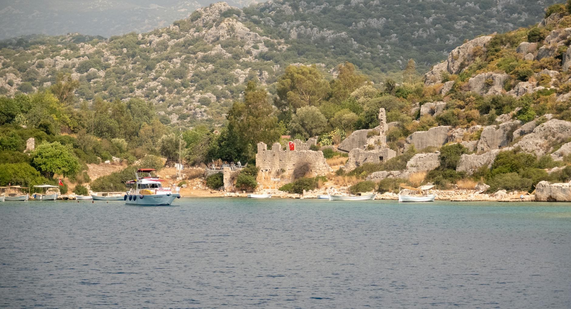 The turquoise Lycian coast with dramatic cliffs and Mediterranean waters