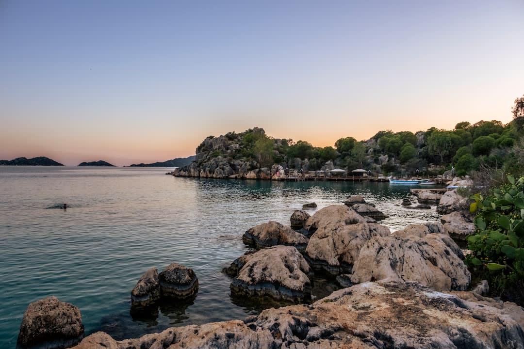 The hilltop castle of Kaleköy overlooking the village of Simena and the bay of Kekova