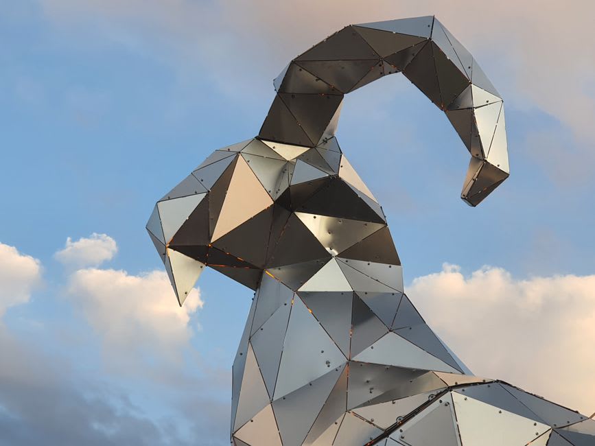An outdoor design installation in a plaza during Dubai Design Week