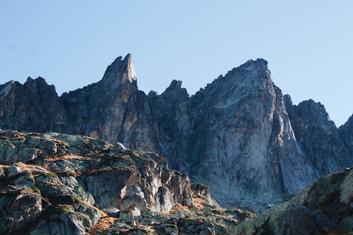 Rugged mountain peaks and winding road of Jebel Jais