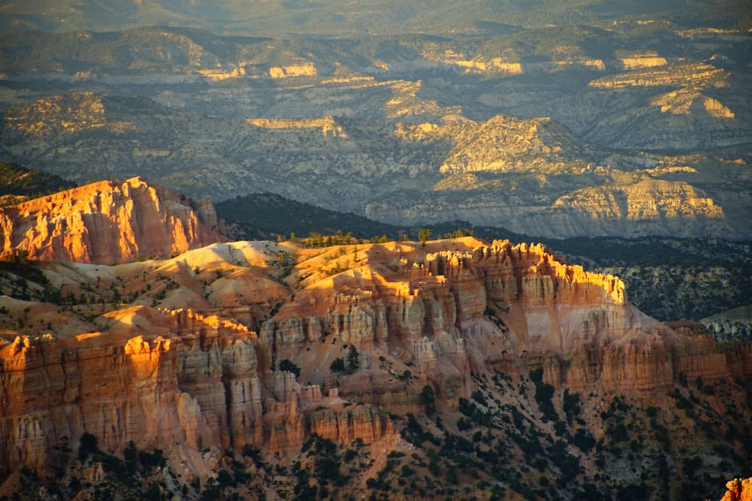 Sunset light on the sandstone walls of Capitol Gorge