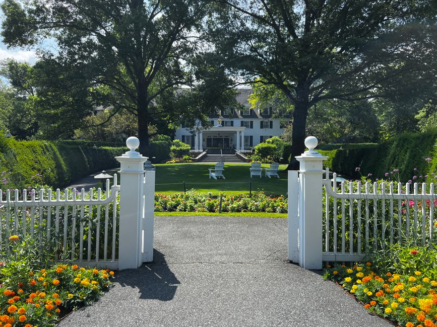 The Second Empire mansion and gardens of the Kimball Jenkins estate in Concord, New Hampshire