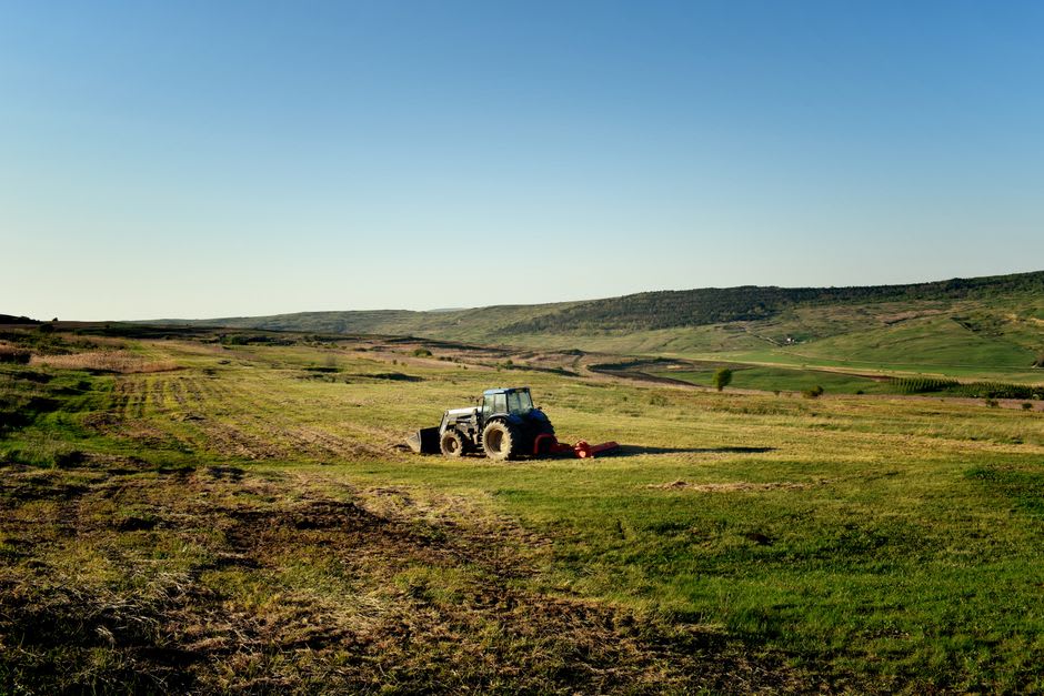 Rolling green hills of unplowed tallgrass prairie at the Flint Hills near Cottonwood Falls, Kansas