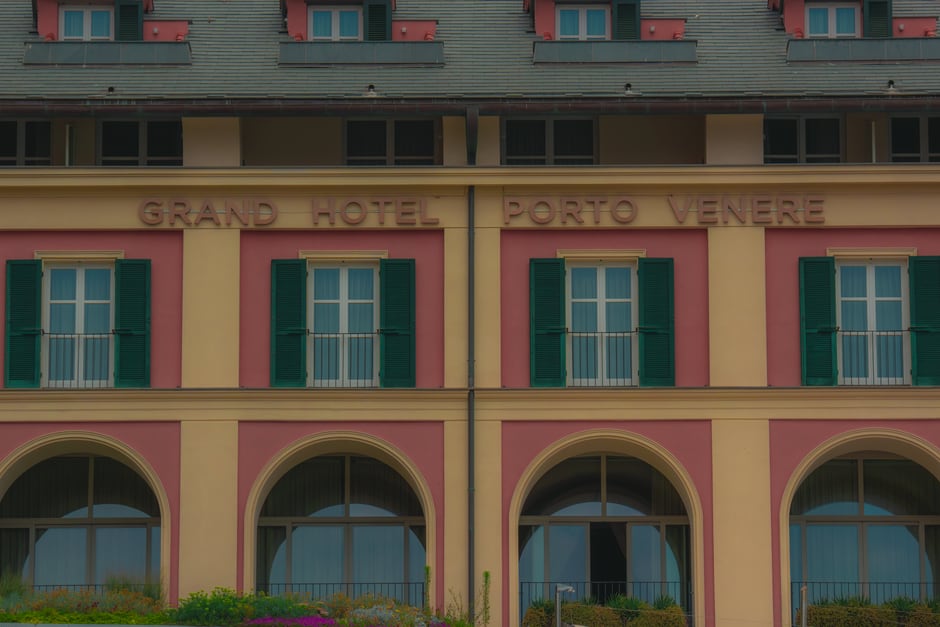 The shuttered turrets and porches of the historic Balsams Grand Resort near Dixville Notch, New Hampshire