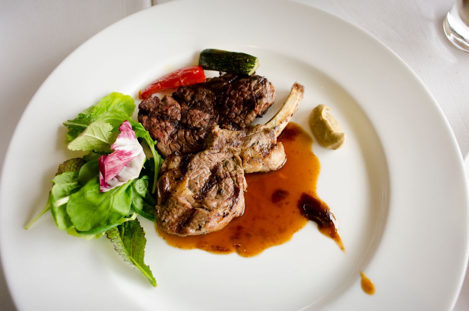 A plate of Basque-style lamb and beans served at a bar in Gardnerville, Nevada