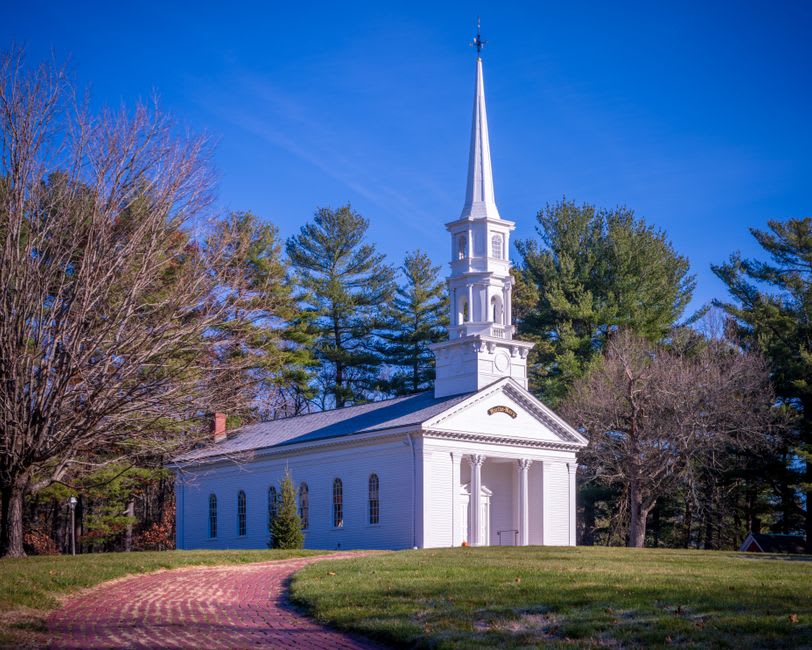 The colonial-era Norwichtown Green with its historic burial ground in Norwich, Connecticut