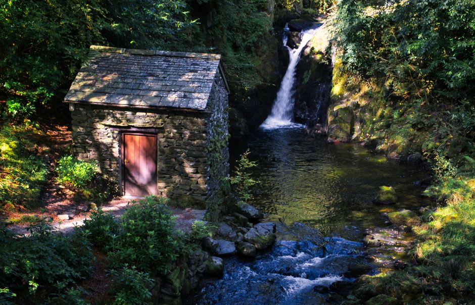 Fallingwater, Frank Lloyd Wright's house cantilevered over a waterfall near Ohiopyle, Pennsylvania