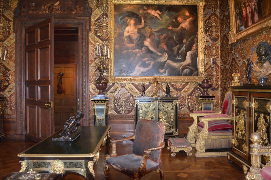Impressionist-painted door panels inside the Florence Griswold Museum in Old Lyme, Connecticut