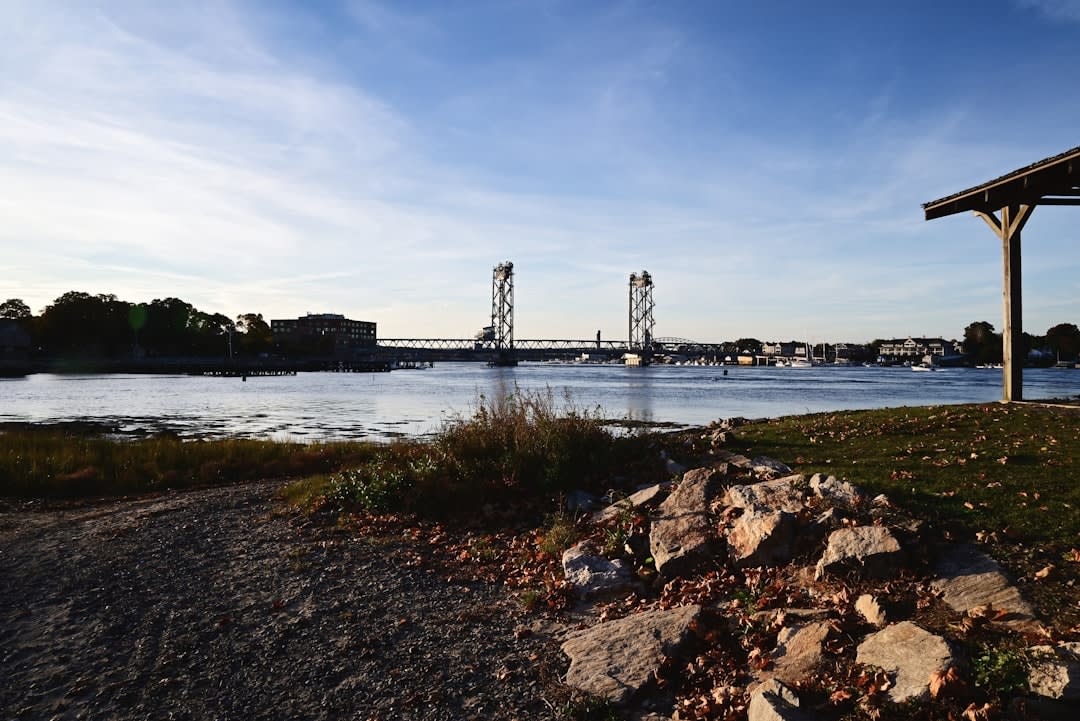 The memorial and riverfront near the site of the former Silver Bridge in Point Pleasant, West Virginia