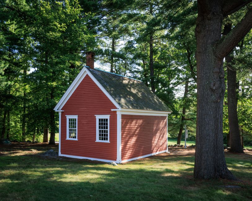 Colonial-era Keeler Tavern with its embedded Revolutionary War cannonball in Ridgefield, Connecticut