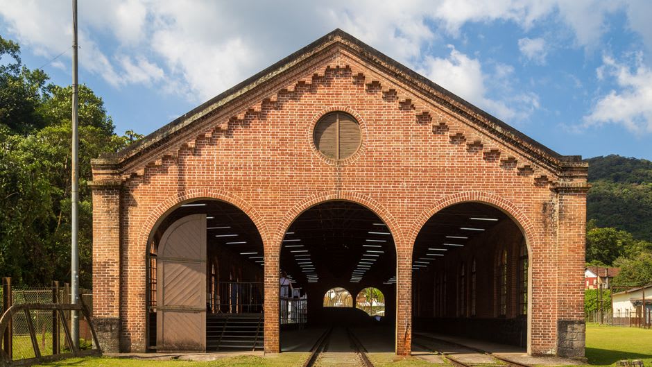 The restored red-brick Katy Depot railroad station and museum in Sedalia, Missouri
