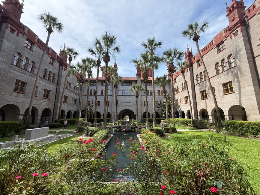 View from the St. Augustine Lighthouse over the marsh and barrier islands at dusk