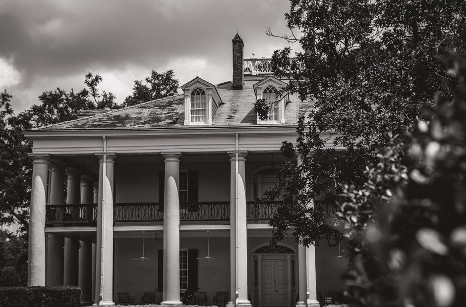 Rows of historic tenant cabins at Laurel Valley Village sugar plantation near Thibodaux, Louisiana