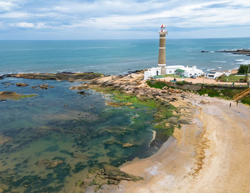 The 1877 lighthouse at the tip of the Jose Ignacio peninsula