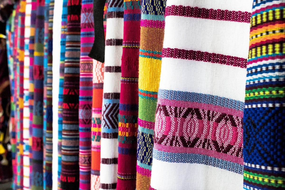 Vibrant textiles and produce at a Maya highland market