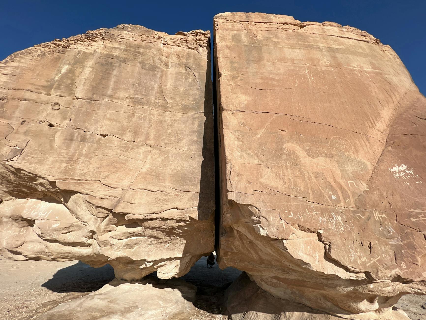 Dramatic sandstone rock formations in AlUla's ancient valley