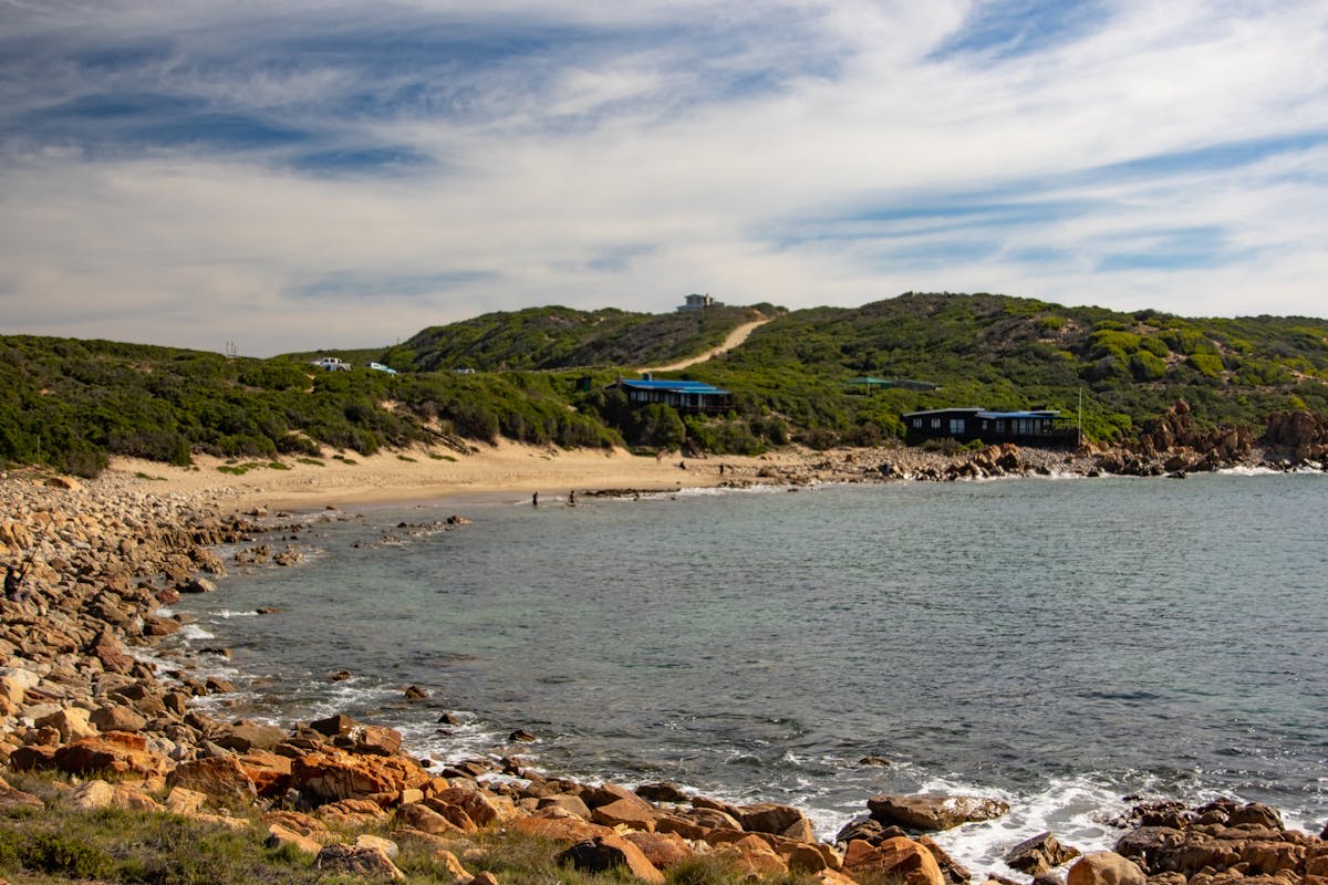 Hileras de viñedo extendiéndose hacia la costa en la región vinícola de Margaret River