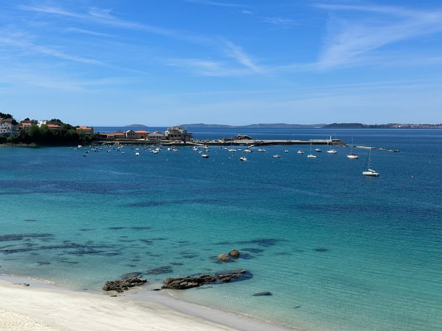 Panoramic view of the Ría de Vigo from the fortress walls of Baiona