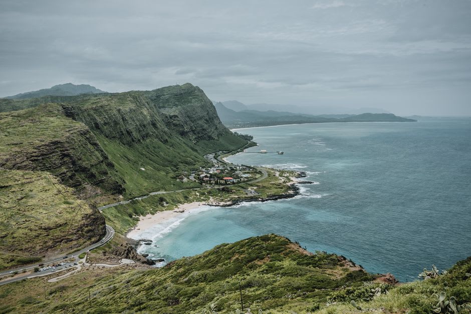 Local roadside shave ice stand along the Waimanalo coast highway