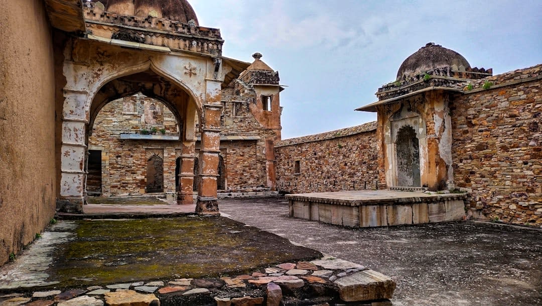 The seven fortified gates winding up the approach road to Chittorgarh Fort