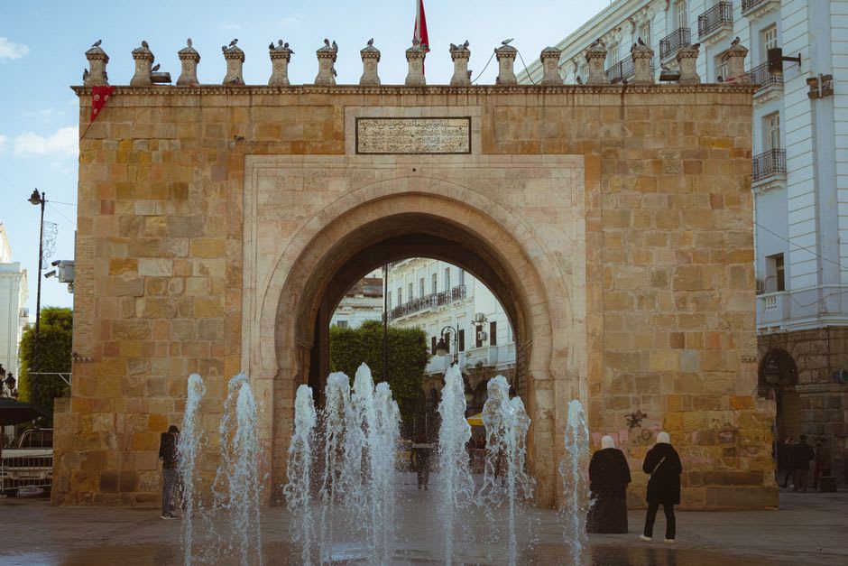 The historic Serail square in Deir el Qamar with the 17th-century palace facade