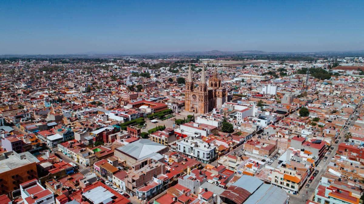 El Mercado República en San Luis Potosí al mediodía, el comal de hierro fundido en un puesto produciendo enchiladas potosinas con la masa rojo oscuro visible, compradores en los puestos de productos adyacentes