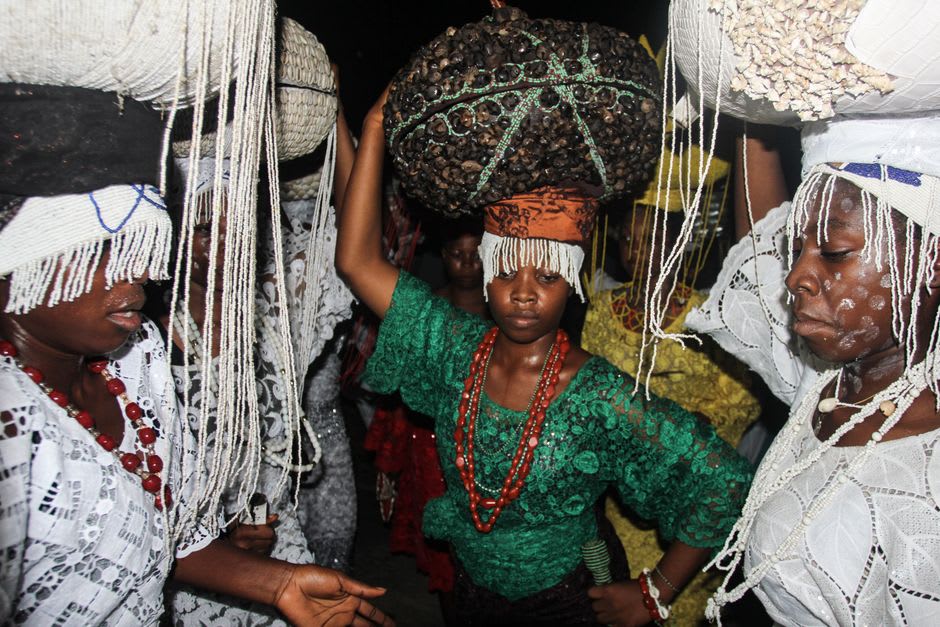 The underground stream winding through one of Ogbunike's interconnected chambers