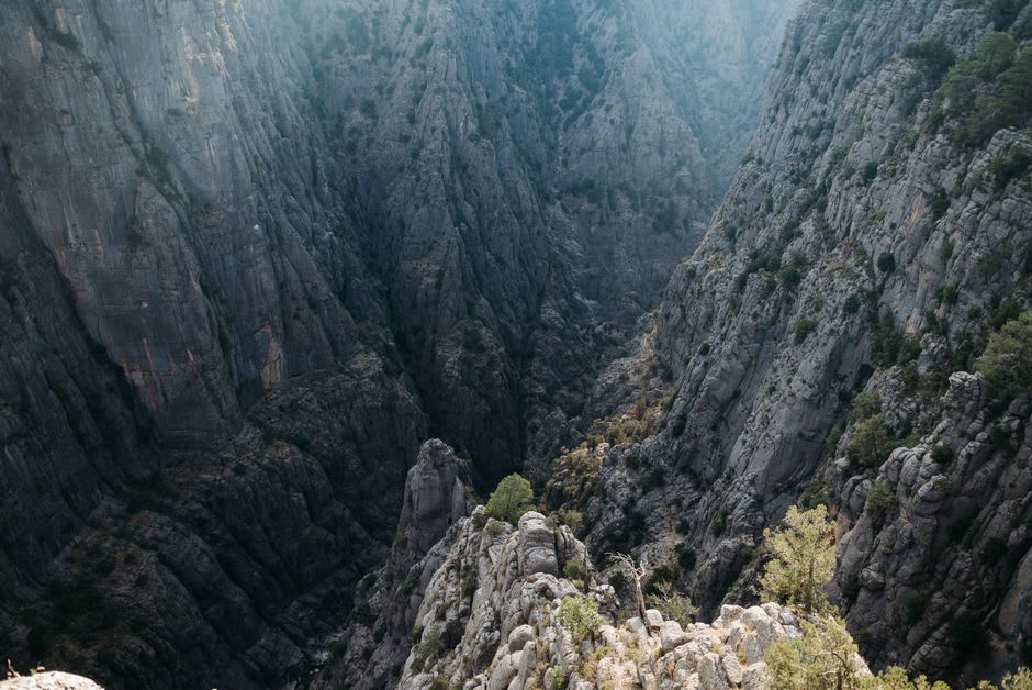 Sheer canyon walls of the Douro Internacional gorge seen from a viewpoint near Freixo de Espada à Cinta