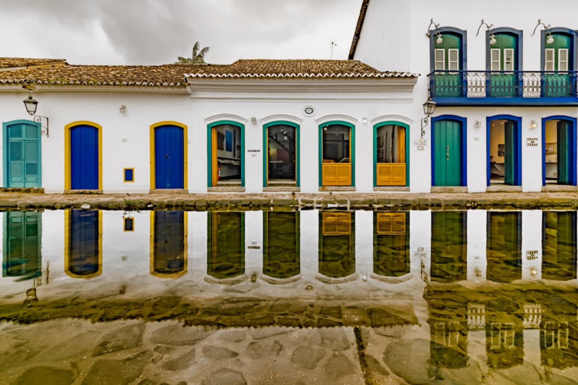 Colonial buildings and cobblestone streets of Paraty's historic centre