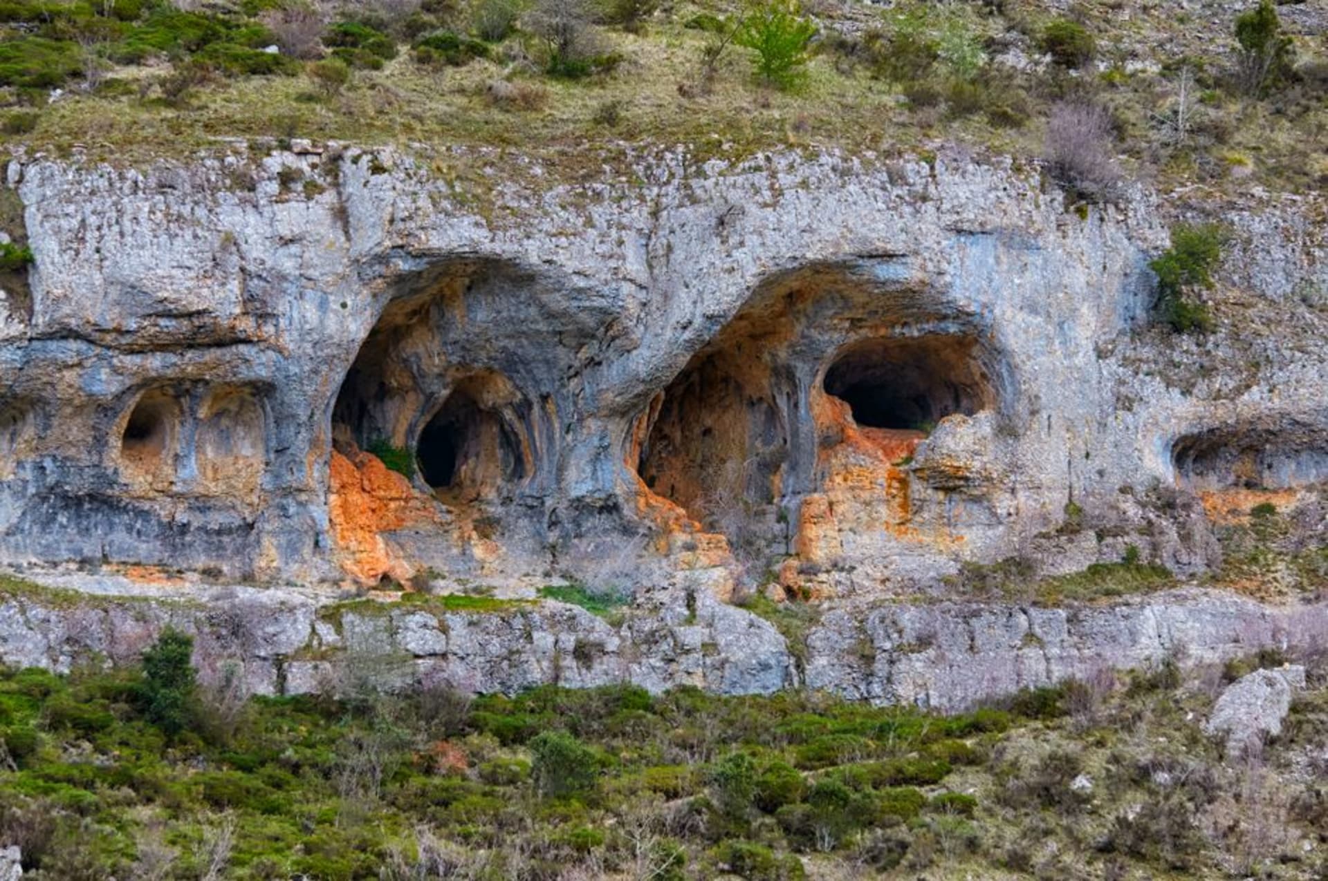 The forested escarpment of Ubajara National Park with the cable car line descending toward the cave entrance