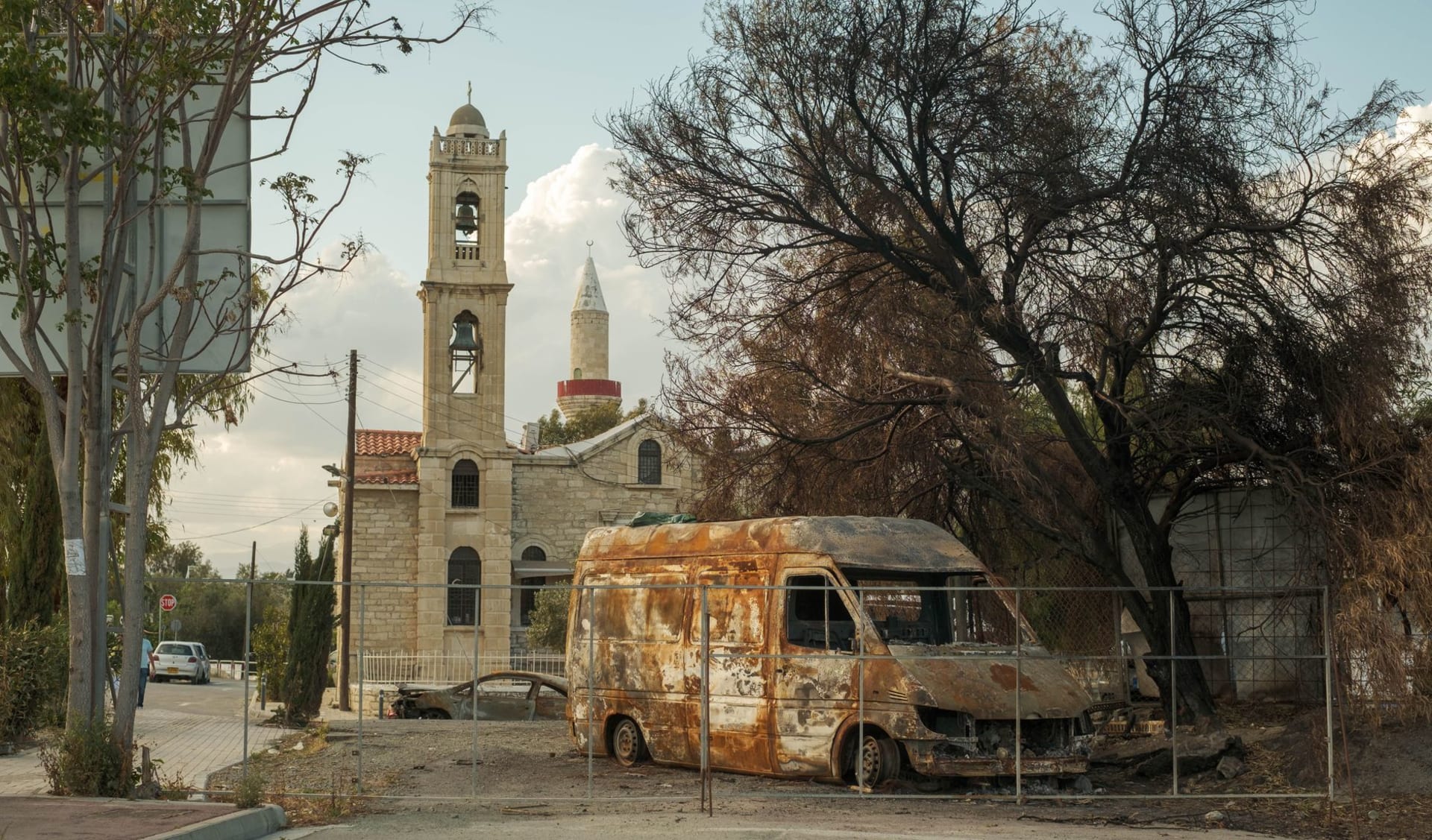 The Ledra Street checkpoint in Nicosia, where pedestrians cross between the Greek and Turkish sides of the divided city