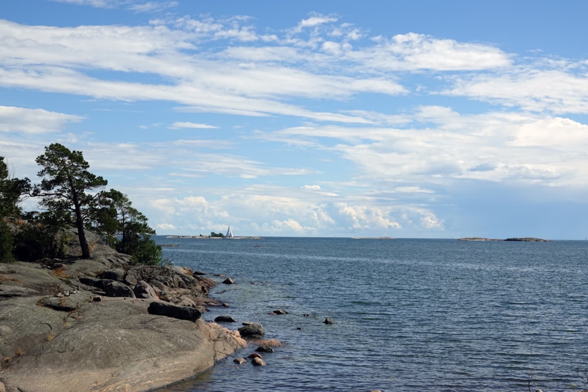 Stone bastions and cannons of Suomenlinna sea fortress overlooking the Baltic Sea near Helsinki