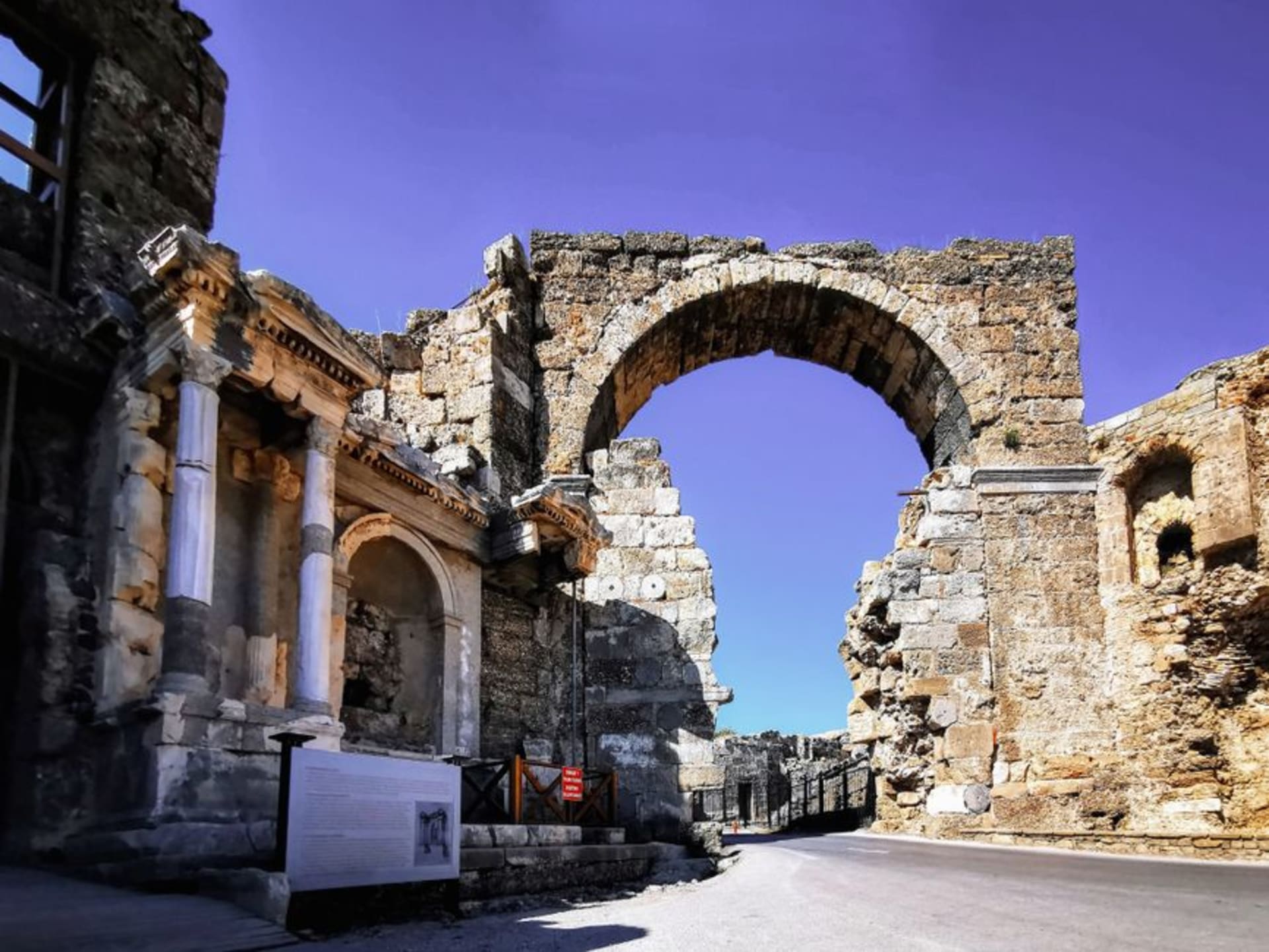 The Roman Porte Saint-André gate in Autun with its arched openings still standing after nearly two thousand years