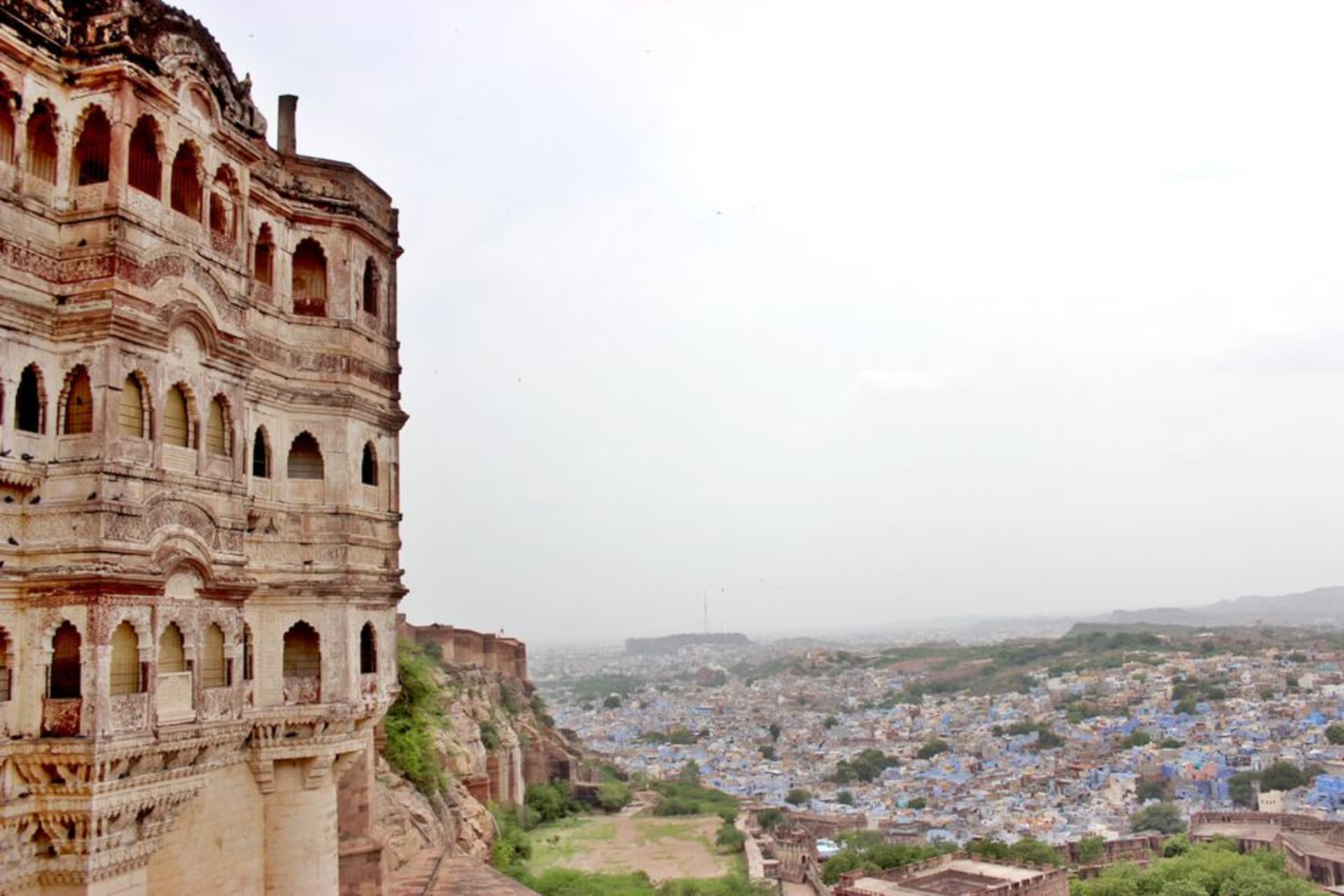 Taragarh Fort overlooking the stepped tanks and blue houses of Bundi