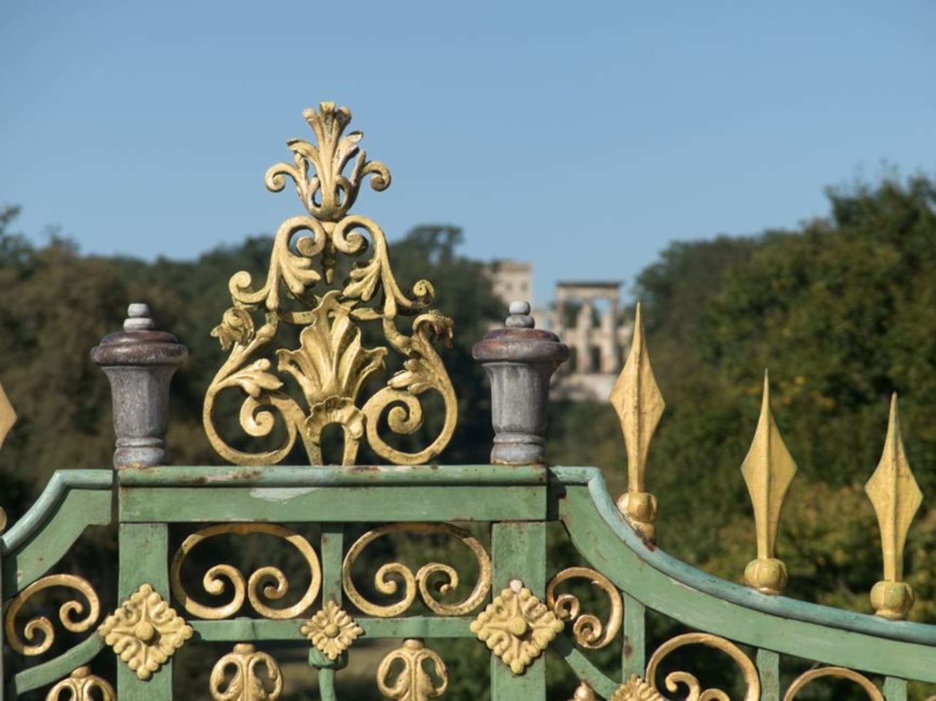 Ornate gate of the Kasepuhan Palace in Cirebon decorated with Chinese porcelain plates