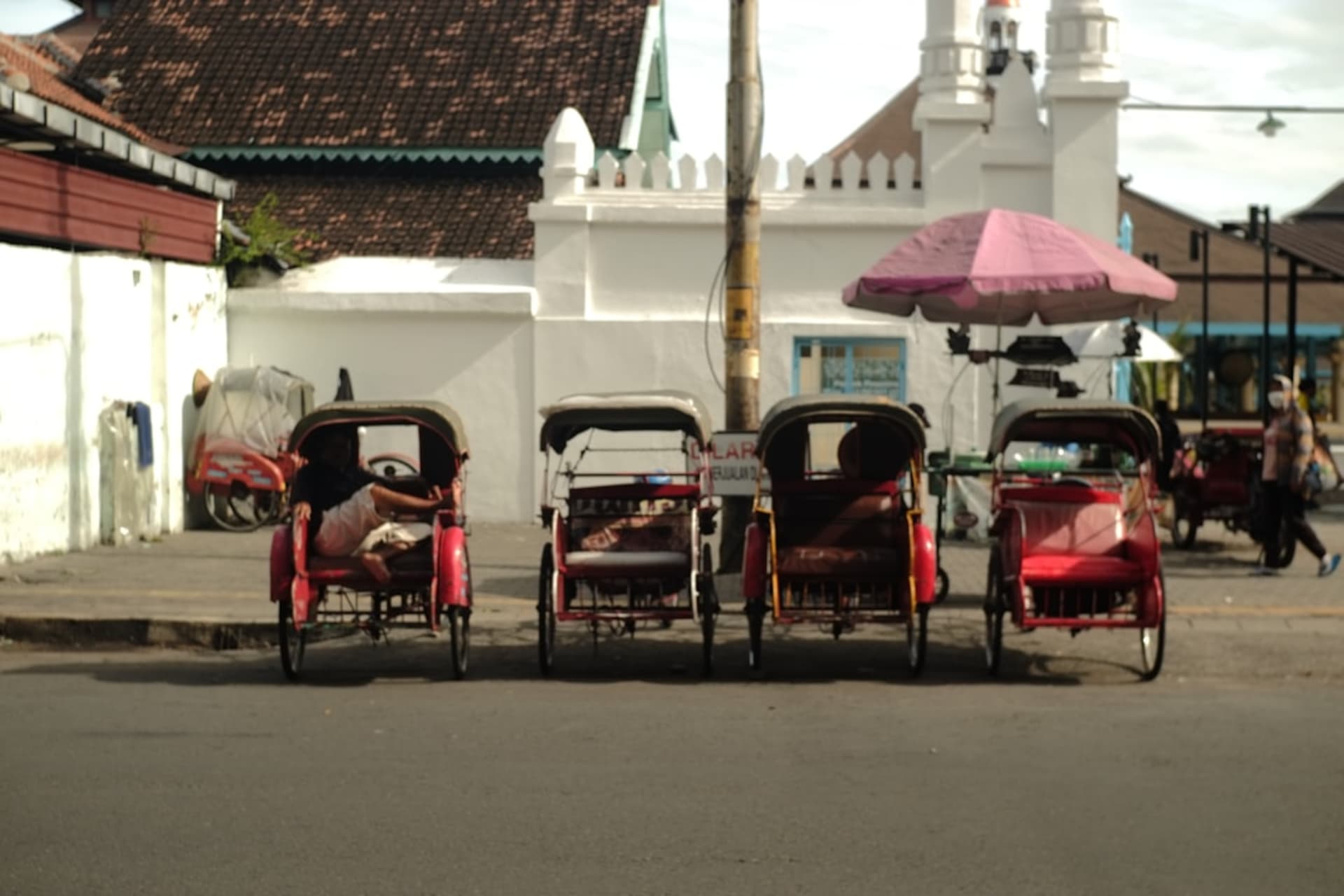 Ornate pavilion of the Kasunanan Surakarta royal palace with traditional Javanese architecture