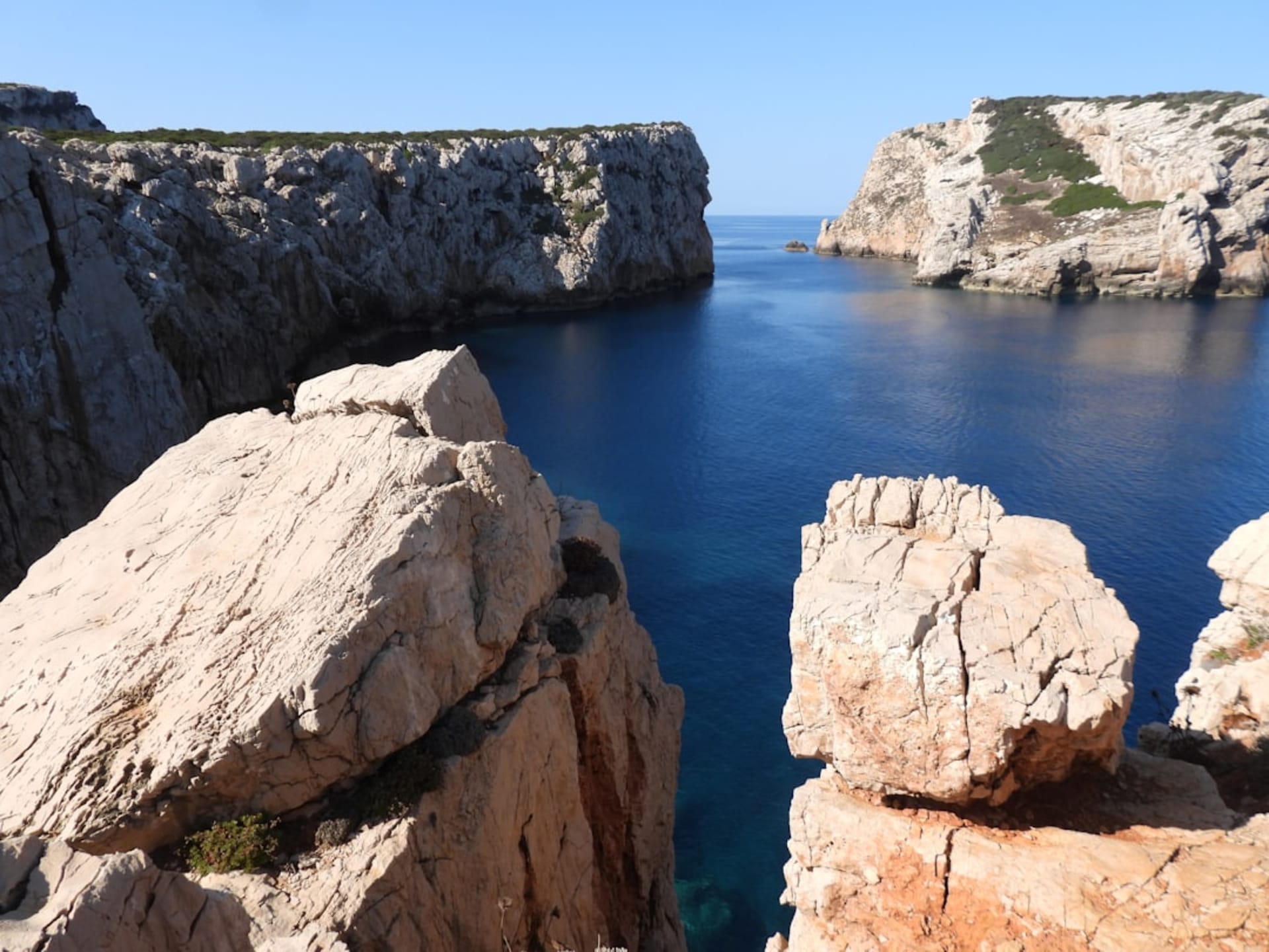 Turquoise coves and pale granite rocks along the Costa Smeralda coastline in northern Sardinia