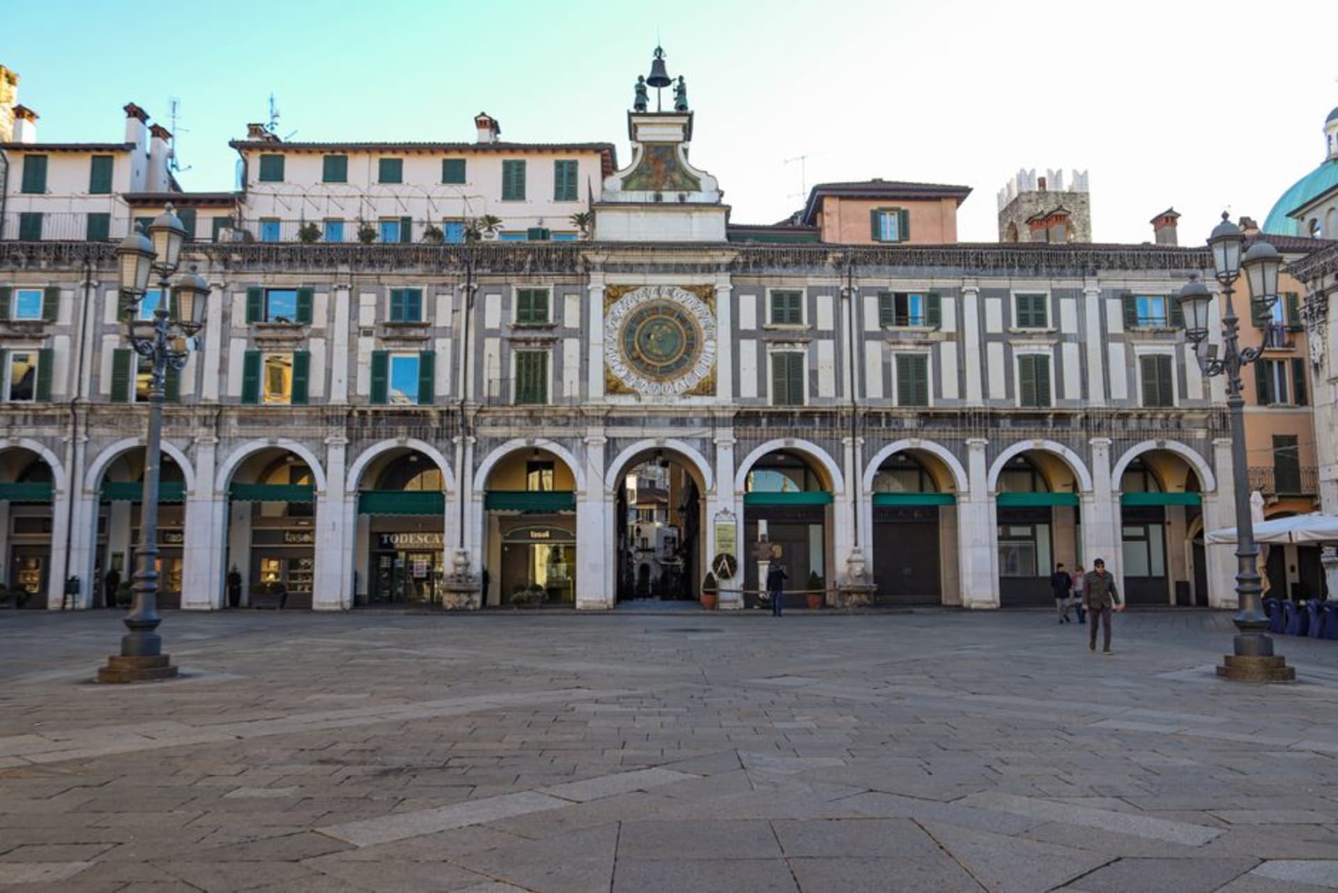 The arcaded Piazza della Libertà in Udine with its Venetian loggia and clock tower