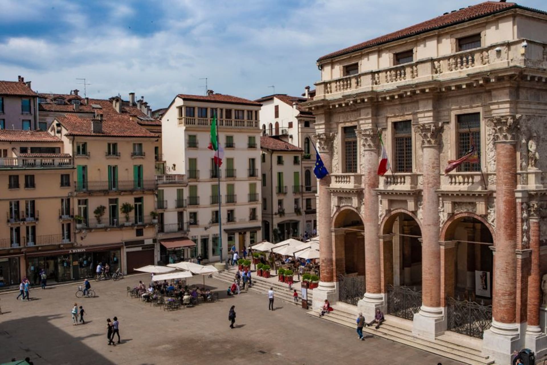The Basilica Palladiana with its distinctive loggia dominating Vicenza's main piazza