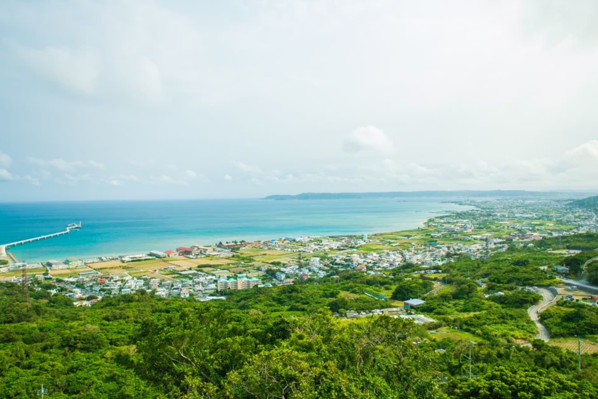 The long Irabu Bridge crossing turquoise water between Miyakojima and Irabu Island