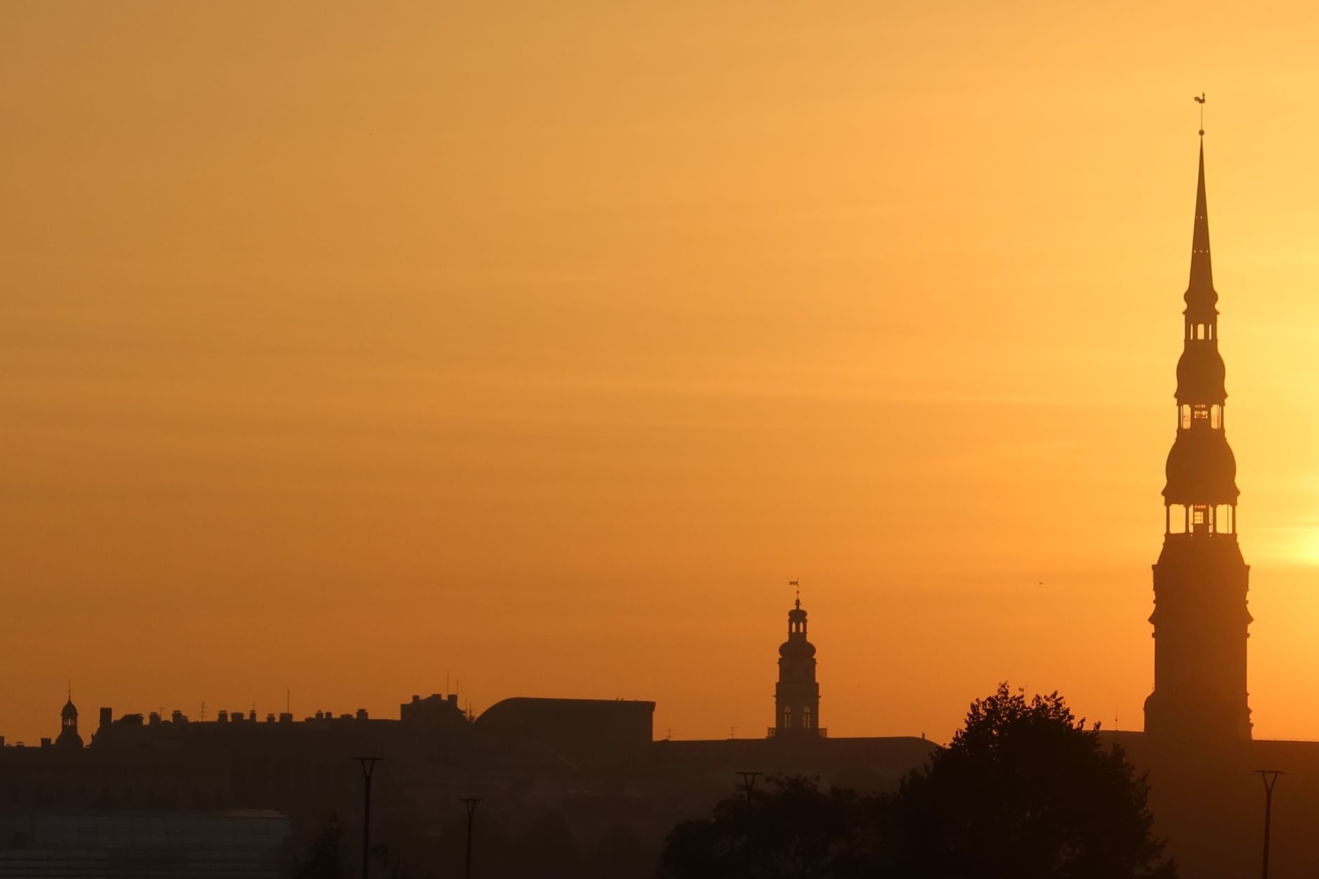 The Naval Cathedral of St. Nicholas in Karosta district, its blue dome and white towers rising above the former Soviet military port of Liepāja