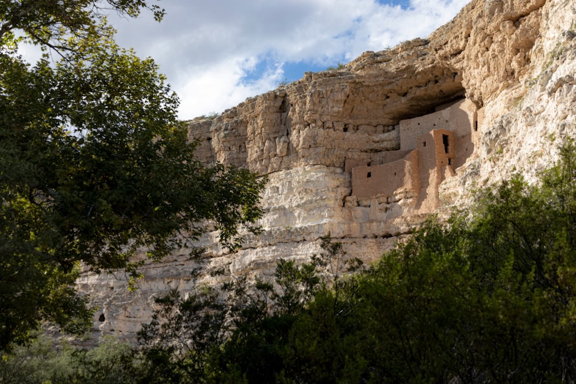 Pre-Hispanic adobe rooms tucked into volcanic cliff alcoves above pine forest near Madera, Chihuahua